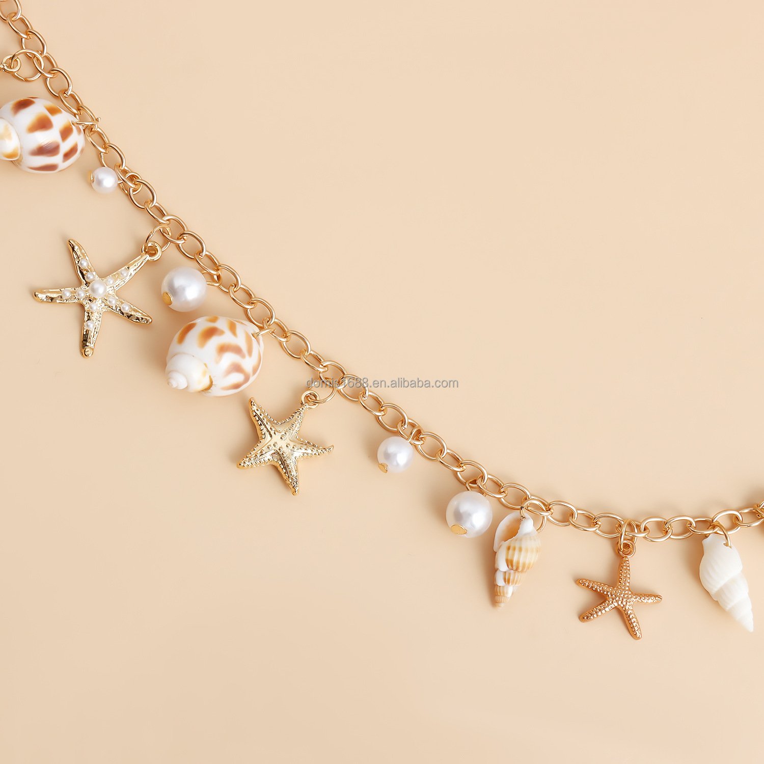 New Hot Selling Sexy Shell start charms summer beach Body Chain Jewelry shell belt Gravel Waist Chain for Girls party