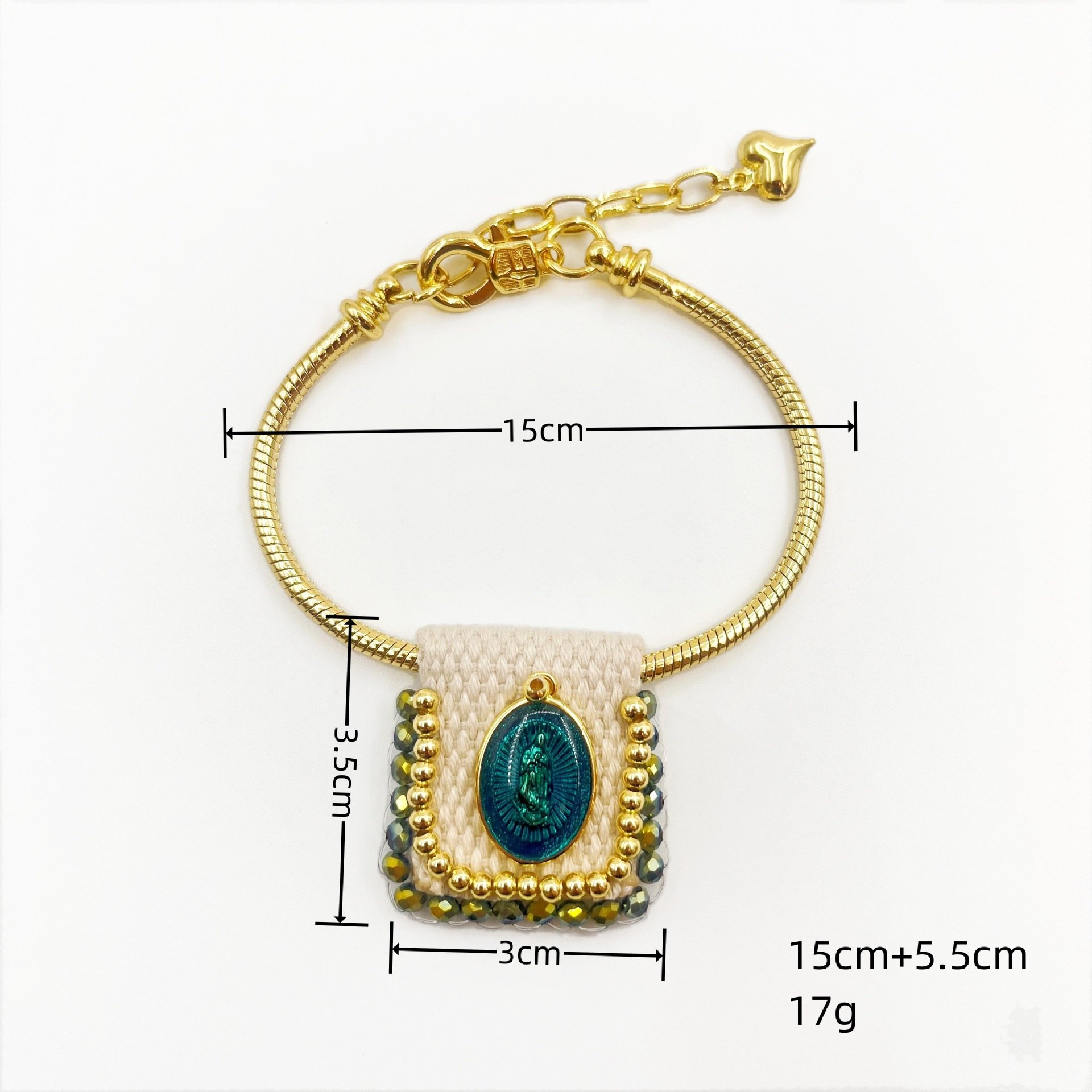 Handmade Madonna Cloth Belt Bracelet Accessories Retro Religious Jewelry for Women