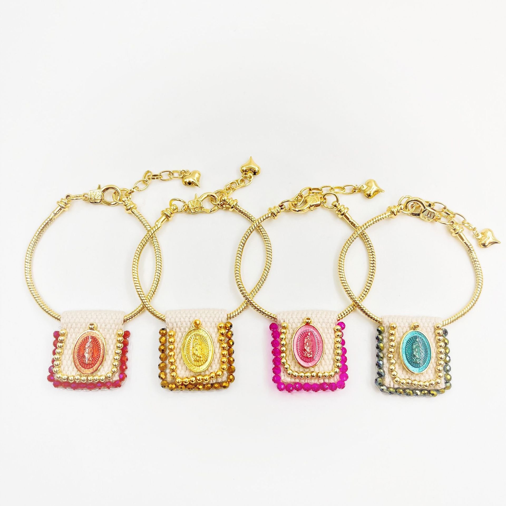 Handmade Madonna Cloth Belt Bracelet Accessories Retro Religious Jewelry for Women