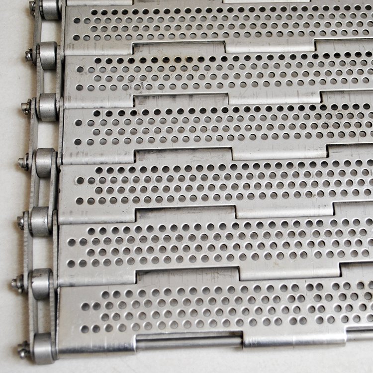 Heavy Duty Stainless Steel Metal Wire Mesh Perforated Chain Link Plate Conveyor Belt For Cooling Coal Briquettes Can