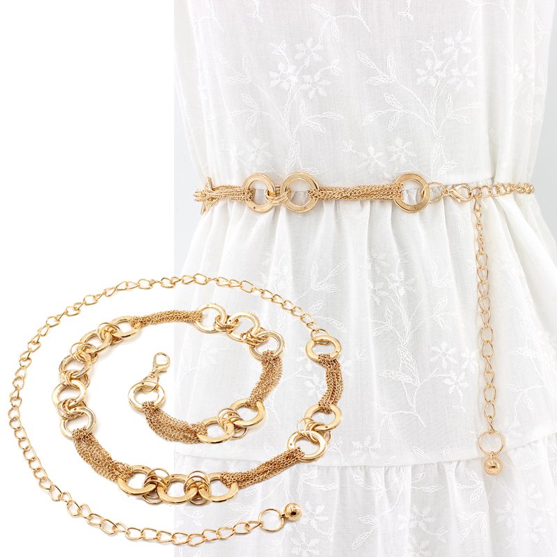 Fast Shipping Metal Waist Chain for women dresses woman belt suits big waist size