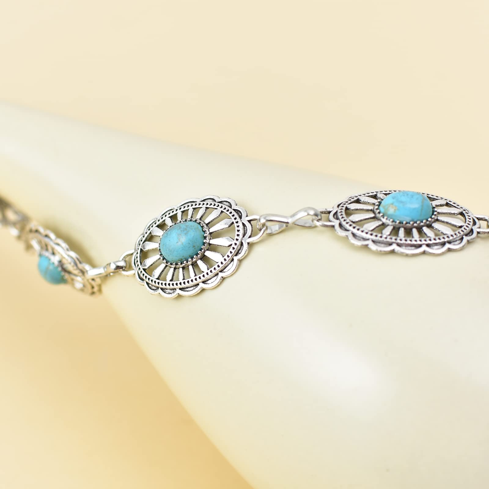 Chain Belt for Women Oval Metal Waist Chain Western Belts for Dress