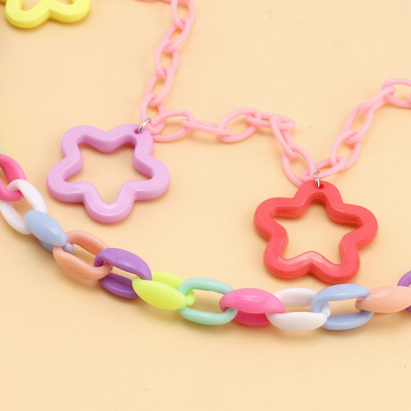 Hip Hop Punk Pants Wallet Key Chains Colorful Acrylic Gothic Rock Heart Pocket Waist Chains Rainbow Trousers Chains Belts
