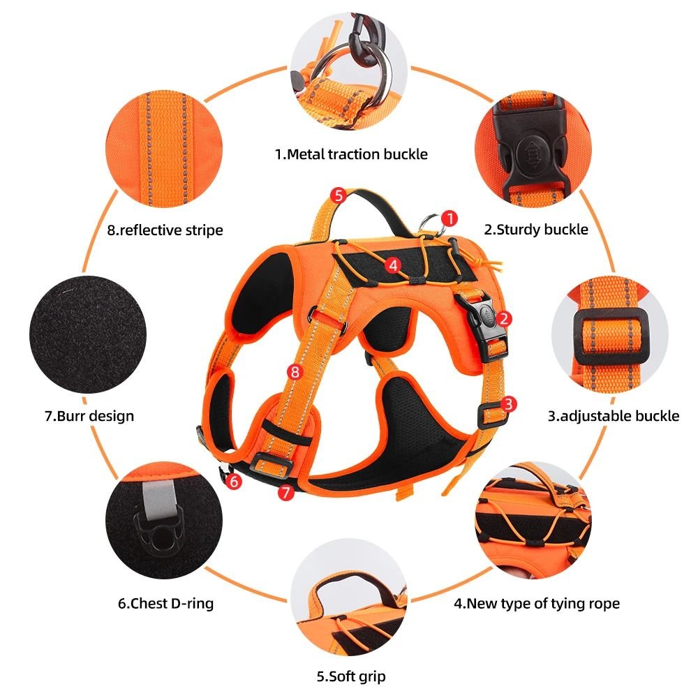 Wholesale Customized reflective large service dog vest tactic step in designer dog chest harness luxury pet supplies harness