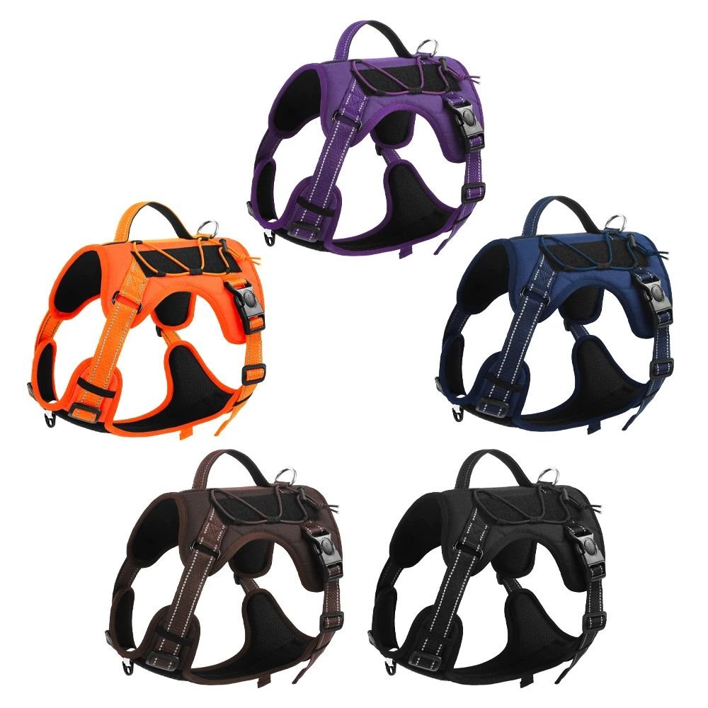 Wholesale Customized reflective large service dog vest tactic step in designer dog chest harness luxury pet supplies harness
