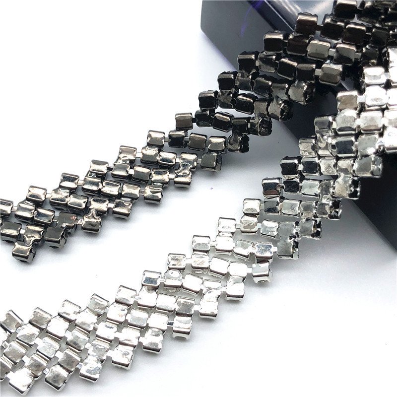Silver Crystals Rhinestone Chain Trim Diamond Belts Trimming For Diy Clothes Accessory Dress Belts