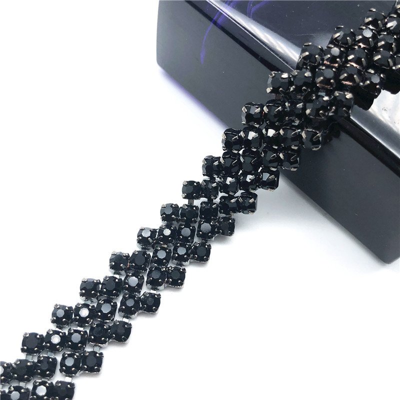 Silver Crystals Rhinestone Chain Trim Diamond Belts Trimming For Diy Clothes Accessory Dress Belts