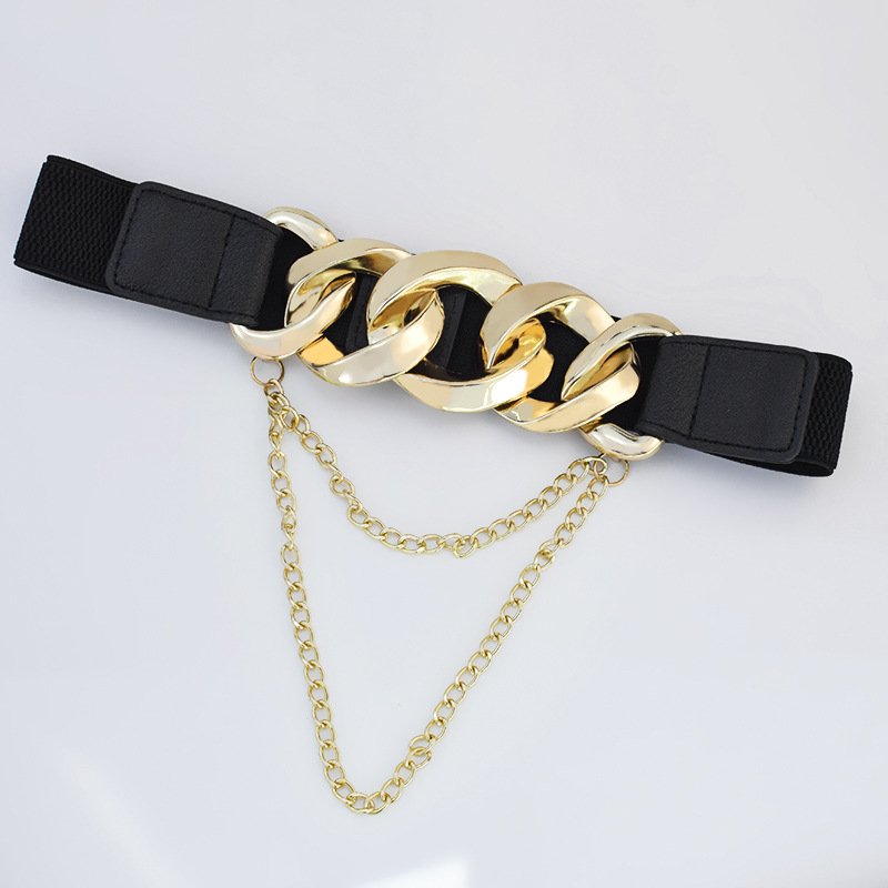 New Style Elastic Chain Waist Seal Elastic Belt For Women Decoration Dress Belt Fashion Tassel Stretch Belt