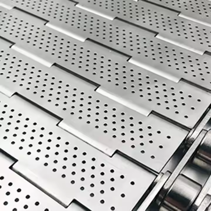 Stainless Steel 304 316 Chain Plate Punch with Side Baffle Conveyor Belt