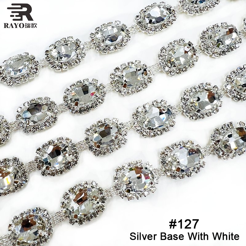 High-Shiny Colorful Glass Cup Chain Trimming Flatback Style for Shoes Garments Bags Nail Art Sew-On Technique Loose Rhinestones