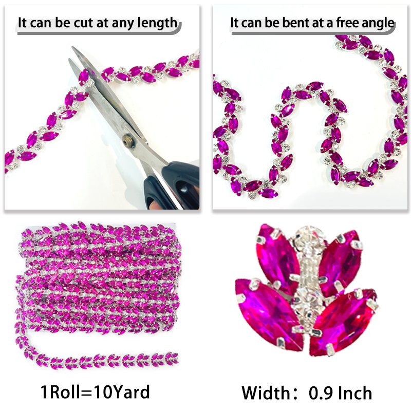 High-Shiny Colorful Glass Cup Chain Trimming Flatback Style for Shoes Garments Bags Nail Art Sew-On Technique Loose Rhinestones