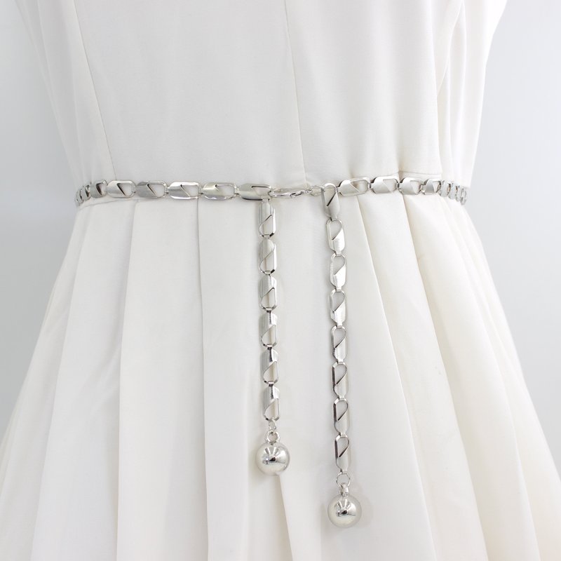New Trendy Vintage Fashion Style Girls Round Chain Belt Retro Metal Sexy Waist Chains Belt for Women Gold Silver
