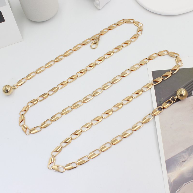 New Trendy Vintage Fashion Style Girls Round Chain Belt Retro Metal Sexy Waist Chains Belt for Women Gold Silver