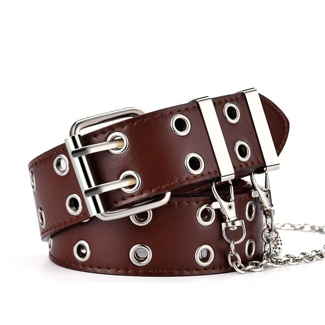 Women Belt PU Leather Pin Buckle Belts Chain luxury for Genuine Leather style Buckle Jeans Decorative Ladies Retro Punk