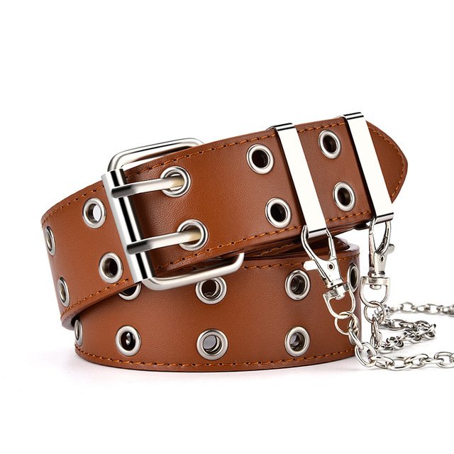 Women Belt PU Leather Pin Buckle Belts Chain luxury for Genuine Leather style Buckle Jeans Decorative Ladies Retro Punk