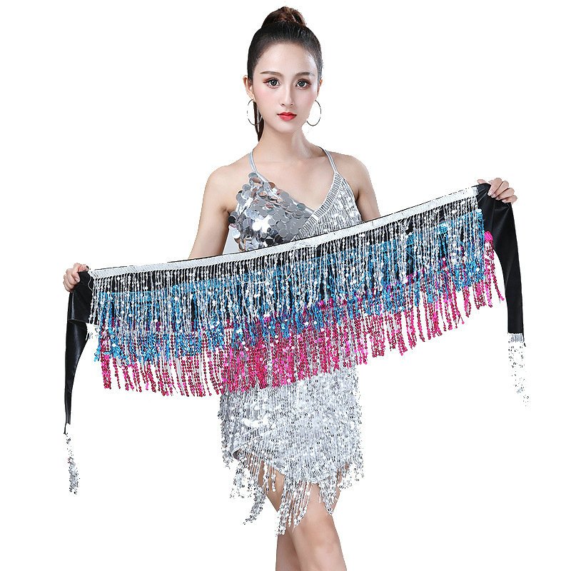 Popular Belly Dance Waist Chain Sexy Hip Belly Dancing Belt Tassel Belts Hip Scarf Tassel dance skirt for Women/Girls