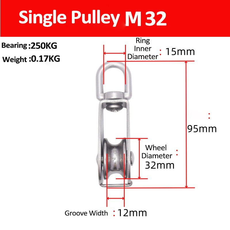 Customized M15 M50 Manufacturer in China Double Sheave Wire Rope Pulley Block Chain Traction Wheel