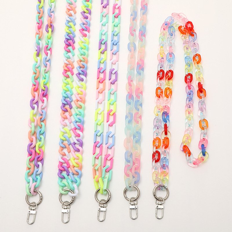 Universal Acrylic Mobile Phone Chain Lanyard Resin Long Shoulder Phone Bag Strap Acrylic Phone Crossbody Necklace 120 cm
