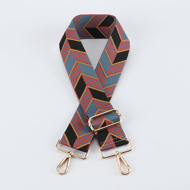 Custom cross diamond color bump jacquard Bag Strap Retractable adjustable size backpack backpack strap Shoulder strap