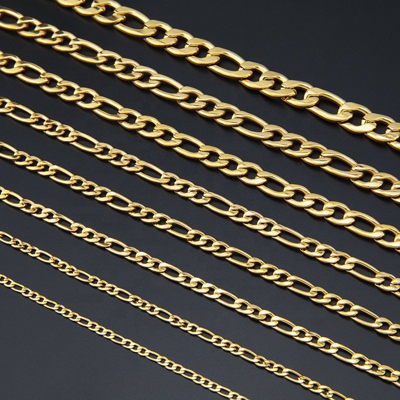 Fashion Jewelry PVD Gold Plated Stainless Steel Sexy Curb Figaro Belt Belly Waist Body Chain