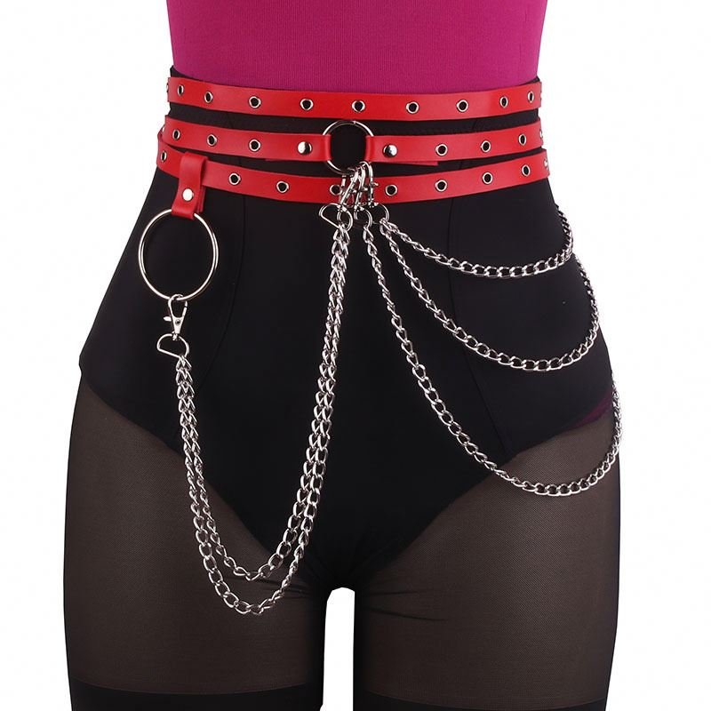 New PU Leather Body Harness Belt Sexy Bdsm Body Chain Bondage Punk Lingerie for Adults Women's Tassel Waist Chain Garters Belt