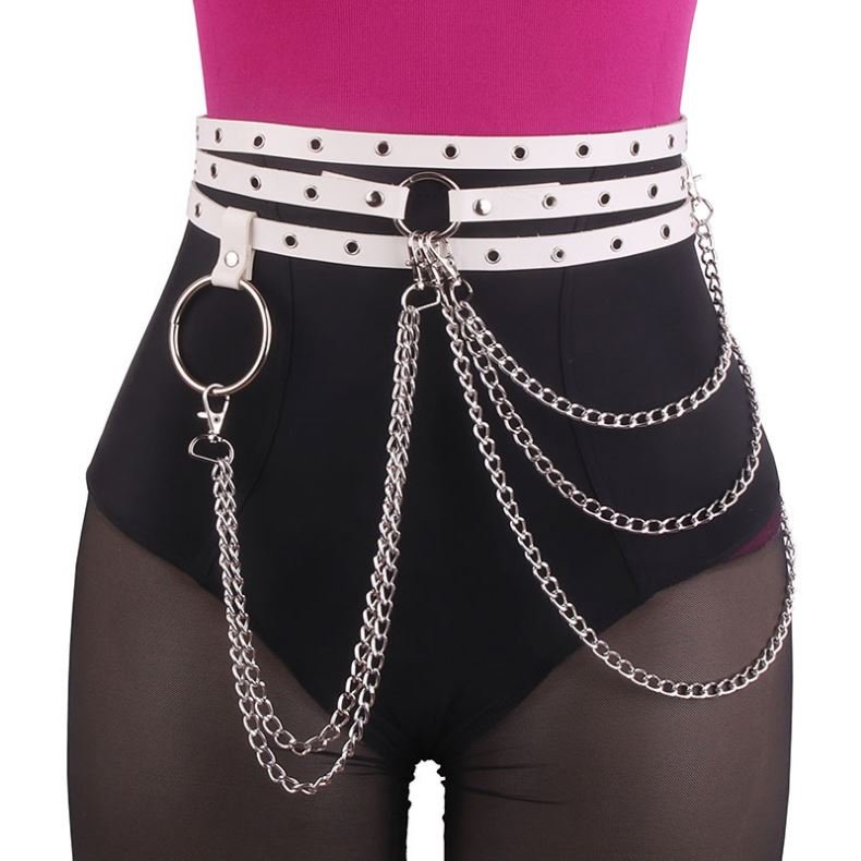 New PU Leather Body Harness Belt Sexy Bdsm Body Chain Bondage Punk Lingerie for Adults Women's Tassel Waist Chain Garters Belt