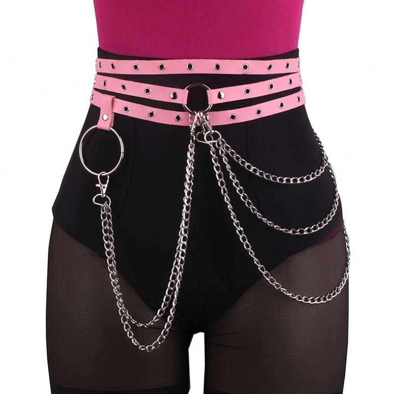New PU Leather Body Harness Belt Sexy Bdsm Body Chain Bondage Punk Lingerie for Adults Women's Tassel Waist Chain Garters Belt