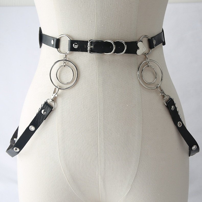 Harajuku Dark Lolita Girl Punk Goth style belt decorated jk waist chain chain suspenders cool