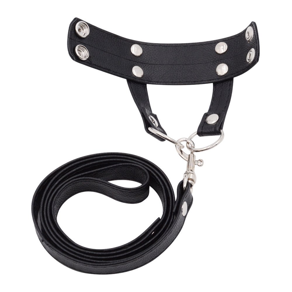 BDSM Lock Scrotum Rings with Leashes Chains Chastity Belt Slave Training Punishment Restraints Testicles Scrotal Bondage for Man