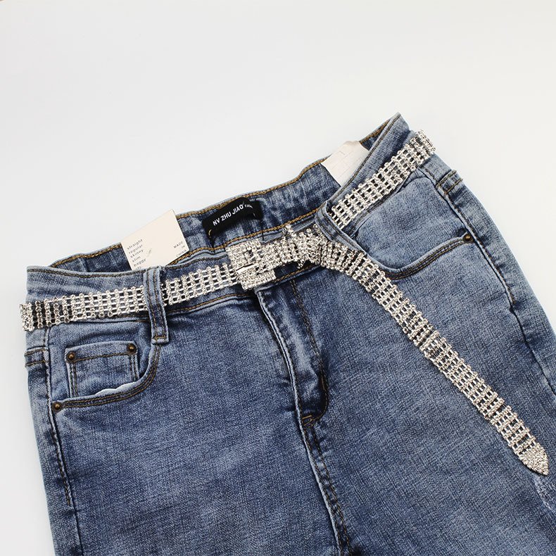REWIN 5-8 Rows Luxury Wide Belt Bling Glitter Chain Waistband Women Rhinestone Belts Shiny Waist Belts for Jeans Dresses Pants