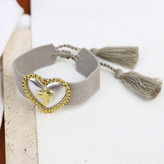 Wholesales High quality 18K gold plated Heart Cross Color Knit Belt accessories women Jewelry bracelets