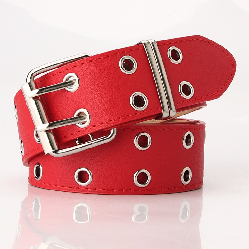 Ladies New Punk Style Double Exhaust Eye Pu Belt Women Fashion Jeans Chains Pu Belts Female Casual Wide Waist Belts