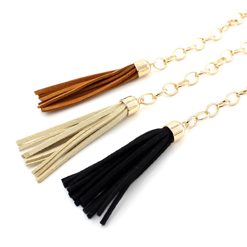 Braided Tassel Belt Women Decorative Dress Knotted Thin Waist Chain With Skirt Tassel Cotton Thread Waist Rope