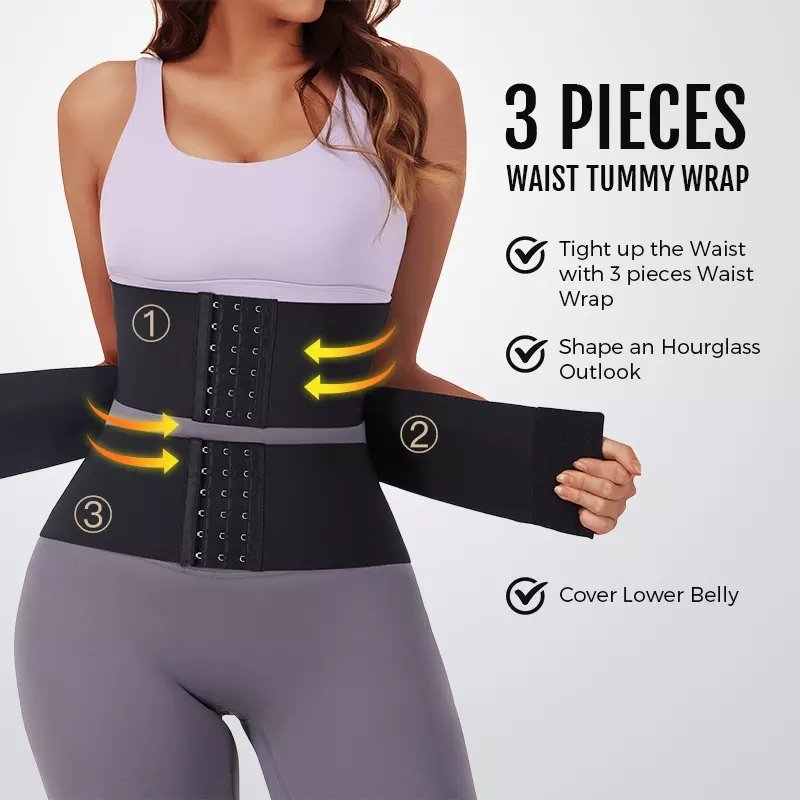 HOT SALE Custom Logo 3 Piece Segment Latex Waist Trainer High Compression Custom Corsets Waist Trainer