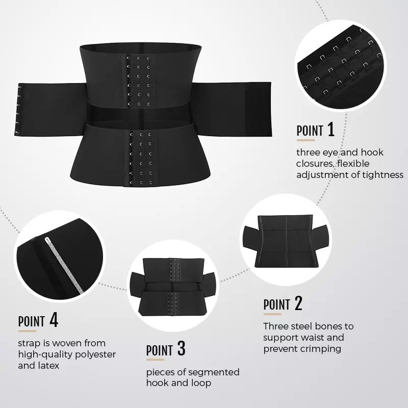 HOT SALE Custom Logo 3 Piece Segment Latex Waist Trainer High Compression Custom Corsets Waist Trainer