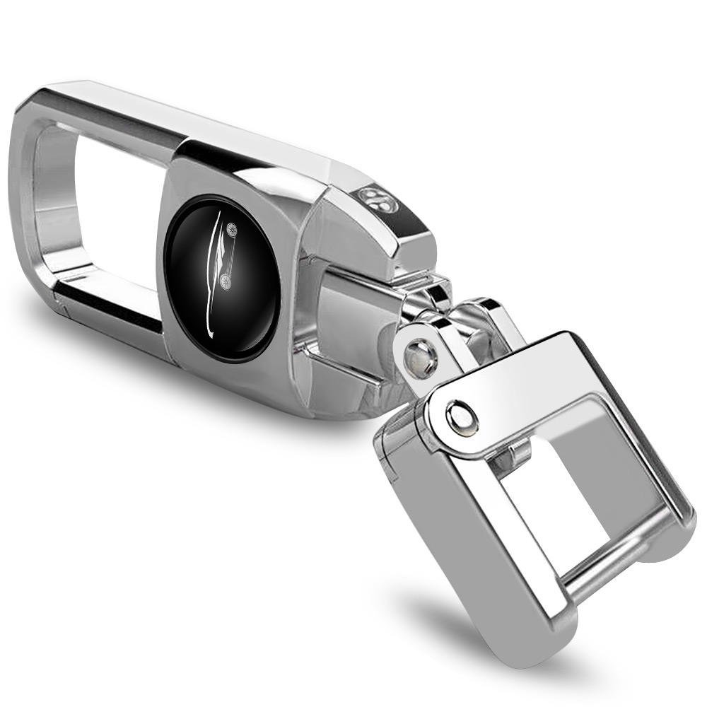 Car key chain belt buckle quick release clip key ring metal with Logo Silver Black