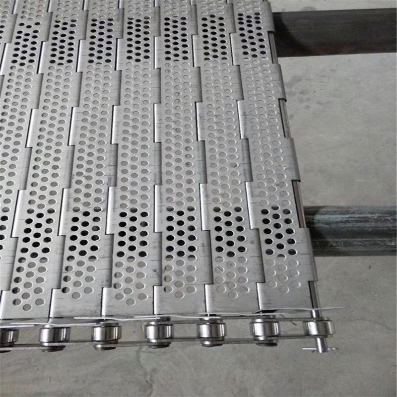 Pipeline conveyer chain board Frying line chain plate High temperature resistant chain plate conveyor belt