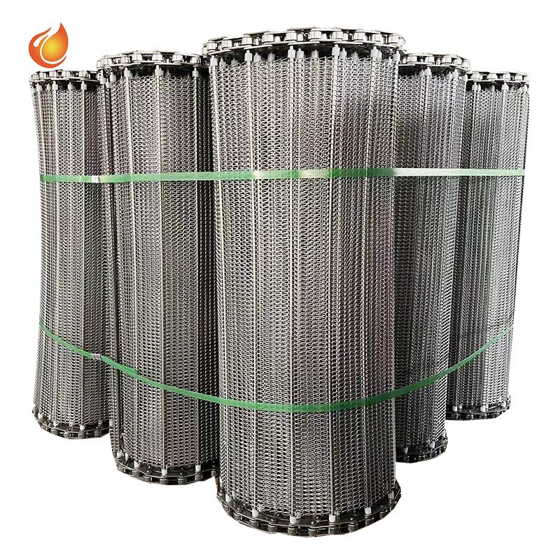 Metal conveyor belt stainless steel chain link wire mesh belt for pizza oven