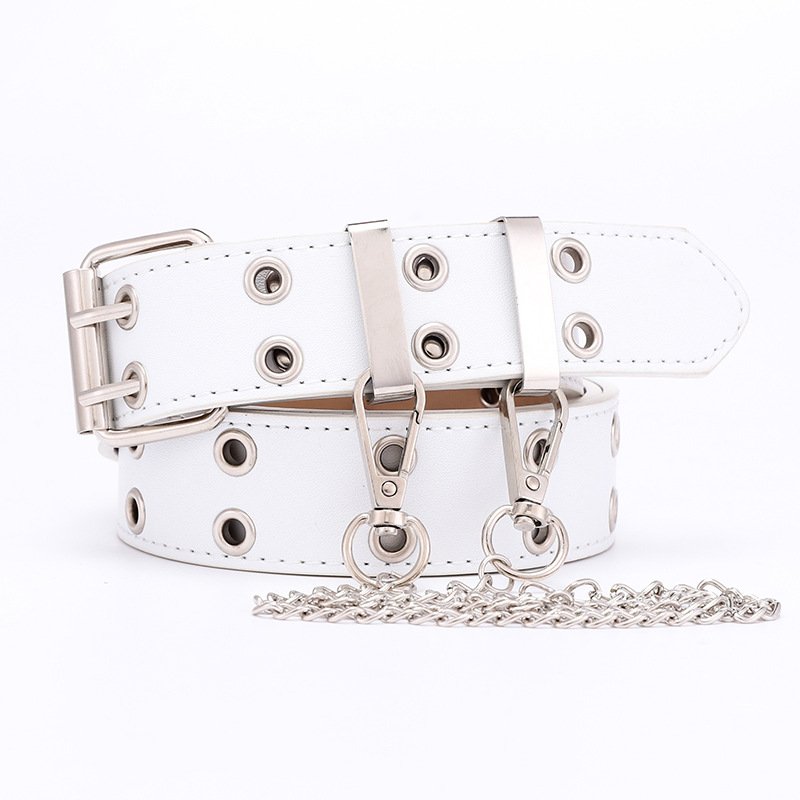 Ladies New Punk Style Belt Women Fashion Jeans Chains PU Belts Female Casual Wide Waist Belts