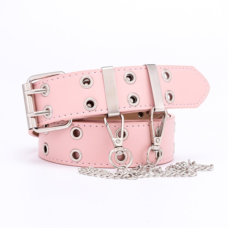 Ladies New Punk Style Belt Women Fashion Jeans Chains PU Belts Female Casual Wide Waist Belts