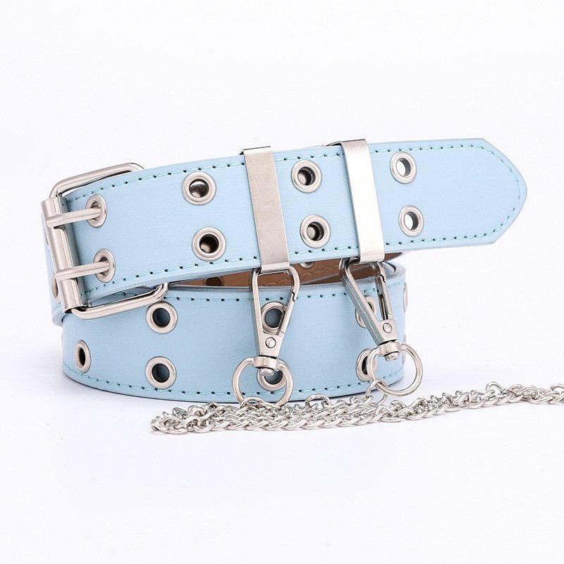 Ladies New Punk Style Belt Women Fashion Jeans Chains PU Belts Female Casual Wide Waist Belts