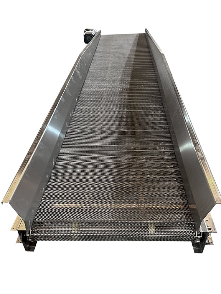 Stainless steel air-cooled mesh belt conveyor, high-temperature resistant food and vegetable drying assembly line conveyor