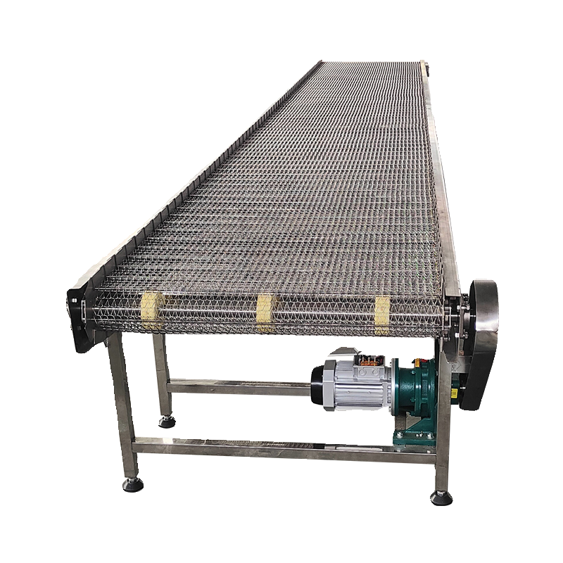 Stainless steel air-cooled mesh belt conveyor, high-temperature resistant food and vegetable drying assembly line conveyor