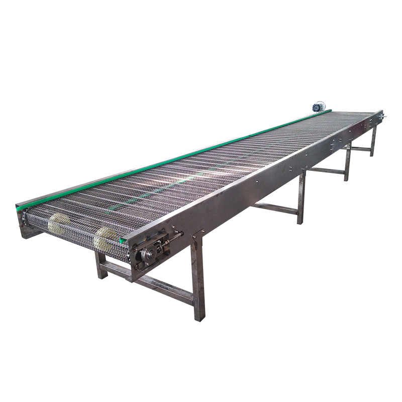 Stainless steel air-cooled mesh belt conveyor, high-temperature resistant food and vegetable drying assembly line conveyor