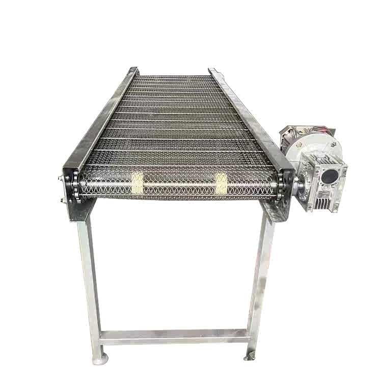Stainless steel air-cooled mesh belt conveyor, high-temperature resistant food and vegetable drying assembly line conveyor