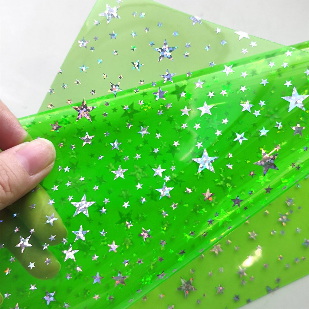 Shiny Vinyl Star Faux Leather Sheets Glitter for Making Key Chain Book Cover