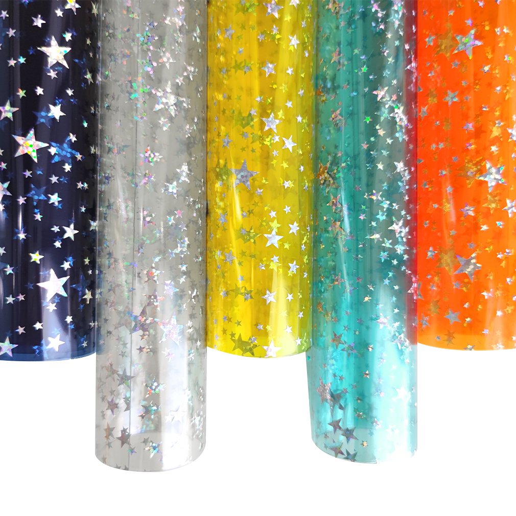 Shiny Vinyl Star Faux Leather Sheets Glitter for Making Key Chain Book Cover