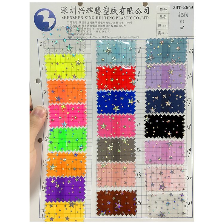 Shiny Vinyl Star Faux Leather Sheets Glitter for Making Key Chain Book Cover
