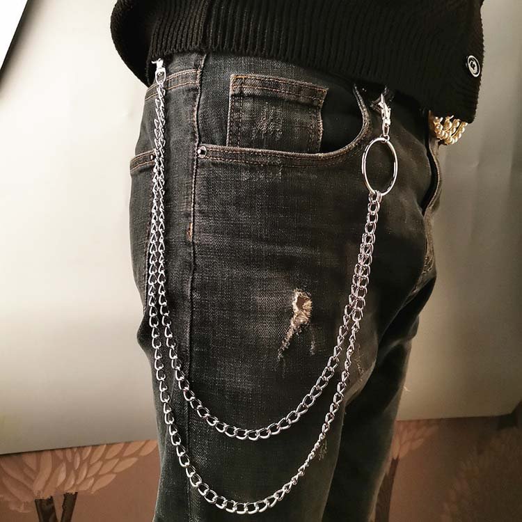 One/Double/Three Layer Punk Rock Metal Waist Pants Jeans Chain Wholesale Waist Chain Hiphop Pants Chain for Men Women Unisex