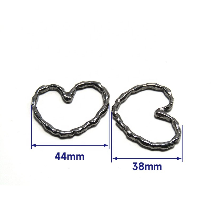 New Fashion Stainless Steel Metal Heart Shape Strap Adjuster Love Buckle Belt Ring For Girls Collar DIY Necklace Chain